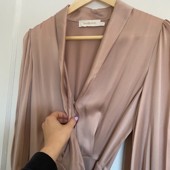 Zimmermann silk wrap mini dress- petal size 1 - Picture 4 of 6